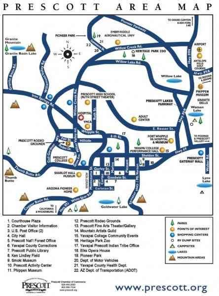 awesome Map Of Prescott State Of Arizona, Arizona Travel, Arizona Rocks, Arizona Trip, Vacation ...