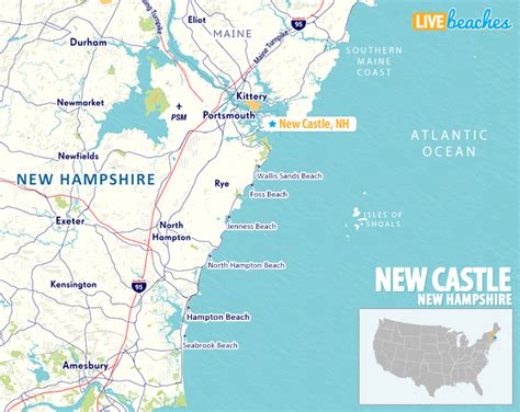 Map of New Castle, New Hampshire - Live Beaches