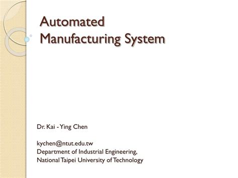 PPT - Automated Manufacturing System PowerPoint Presentation, free download - ID:4519403