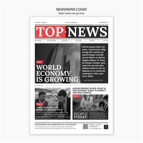 Premium PSD | Newspaper cover with important head titles | Newspaper ...