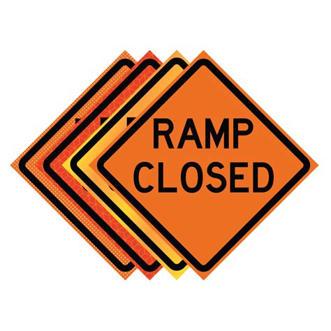 48" x 48" Roll Up Traffic Sign - Ramp Closed - Traffic Cones For Less