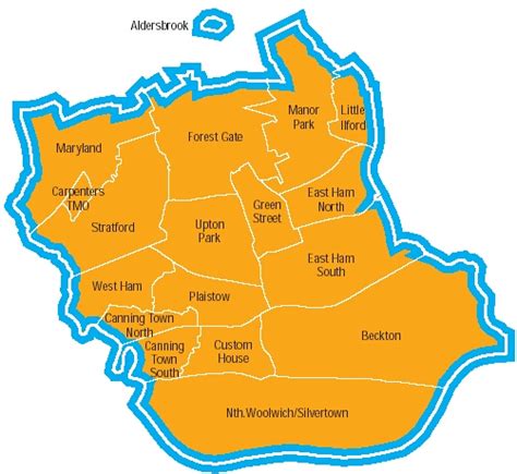 Newham Map Region Political | Map of London Political Regional