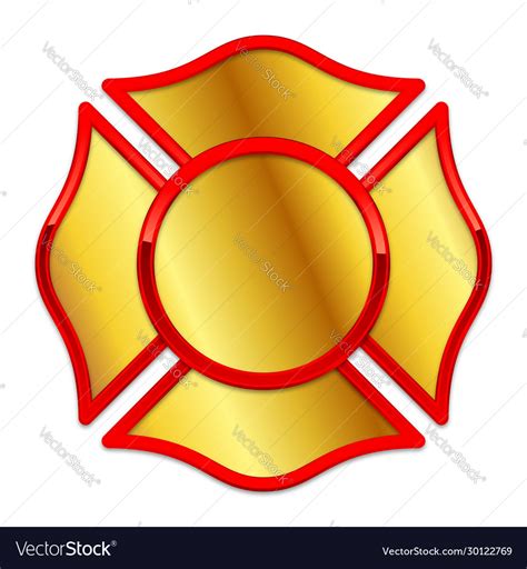 Blank fire department logo base gold and red Vector Image