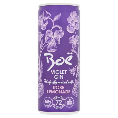 Boë Violet Gin Rose Lemonade Ready to Drink Premix 250ml - Tesco Groceries