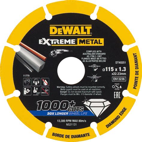 DeWalt Extreme Metal Cutting Disc 115 x 1.3 x 22.23mm | Toolstation