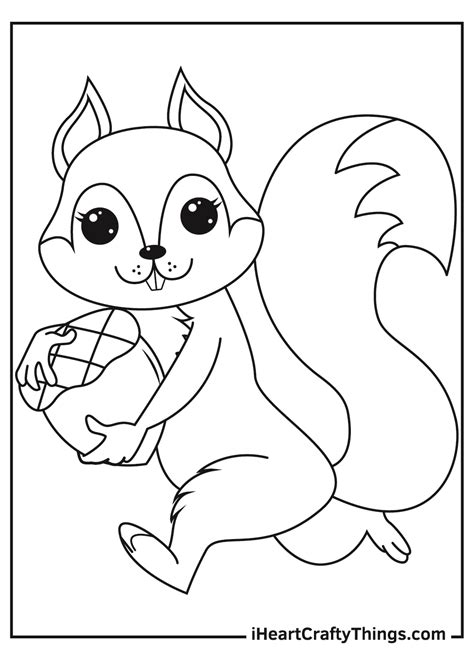 Squirrel Coloring Pages For Toddlers