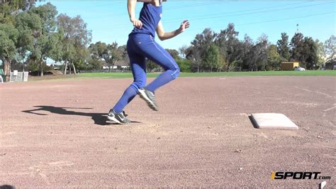 Base Running in Softball: Rounding First Base - YouTube