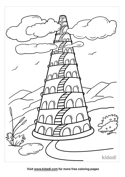 Printable Tower Of Babel Coloring Page Pdf Findworksheets | Images and ...