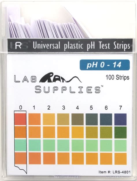 Plastic pH Test Strips, Universal Application (pH 0-14), 100 Strips | for testing Water, Soap ...