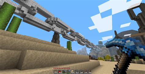 My big huge iron chain reaching across the sky : Minecraft