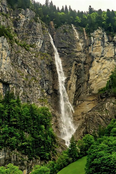 Waterfall, Lauterbrunnen Valley, Switzerland. Photograph by Robert Murray | Pixels