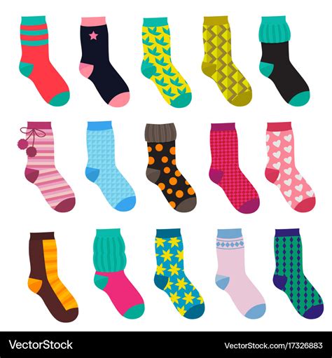 Funny socks with different patterns Royalty Free Vector