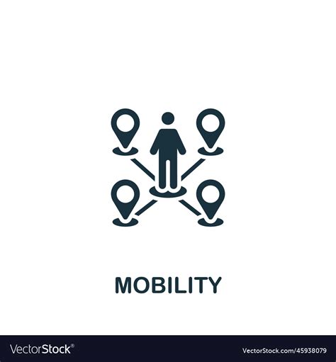 Mobility icon monochrome simple sign from Vector Image