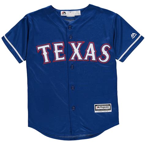 Texas Rangers Majestic Youth Official Cool Base Jersey - Royal