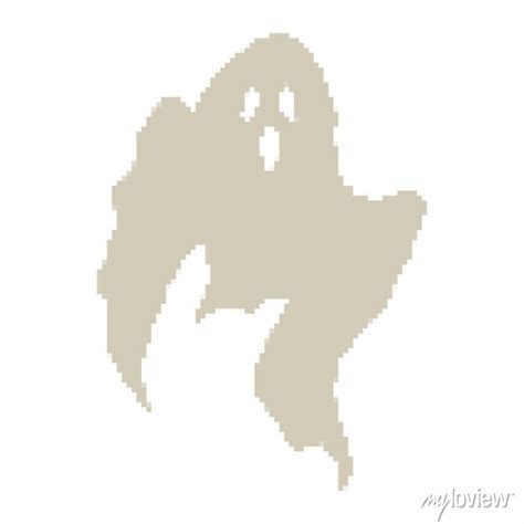 Pixel art ghost. pixel halloween. pixel art 8 bit, video game wall ...