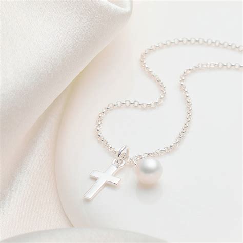 Girl's Sterling First Communion Cross Necklace By Molly Brown London