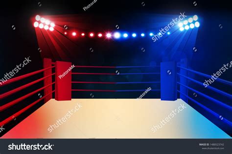 Boxing Ring Arena Floodlights Beautiful Light Stock Vector (Royalty ...