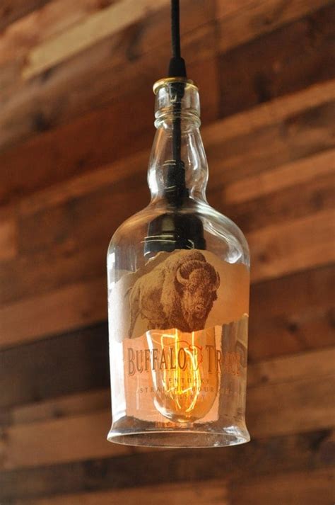 Buffalo Trace Whiskey Bottle Pendant Lamp