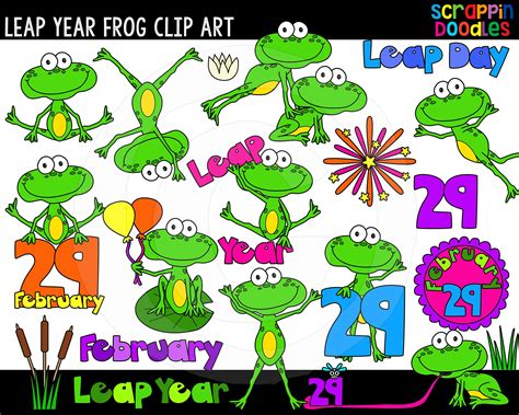 Leap Year Clip Art Cute Commercial Use Leap Year Frog Clipart Leap Year Graphics scrappin ...