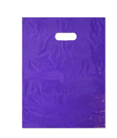 12" x 15" Purple Plastic Merchandise Bags -Retail Shopping Bags (35 ...