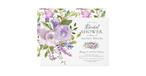 Lavender Floral Bridal Shower Invitations | Zazzle.com