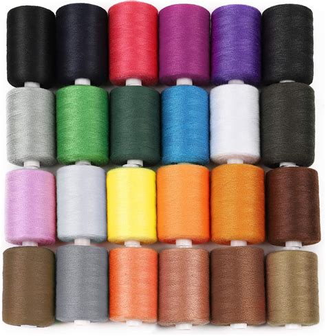 Amazon.com: HAITRAL Sewing Thread Sets - 24-Color Spools Thread Mixed ...