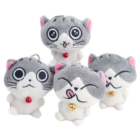 Pop&Chic 1Pc Cute Cat Plush Doll Toys Stuffed Animal Bolster Key Chain Keyring | Cat plush, Pet ...