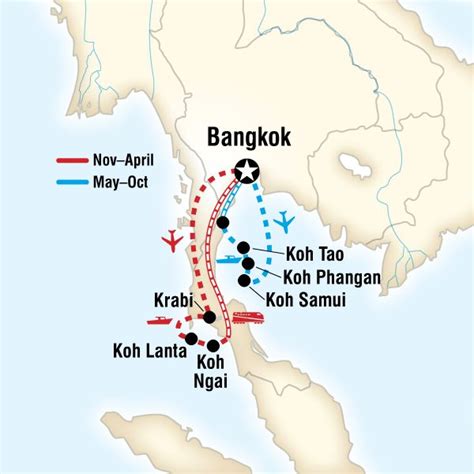 Map of the route for Thailand Island Hopping | Thailand island hopping, Thailand adventure ...