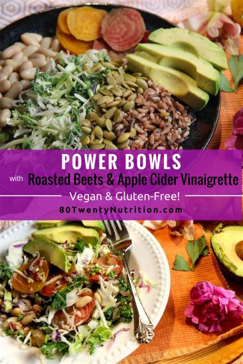an image of power bowls with roasted beets and apple cider vinaigrette