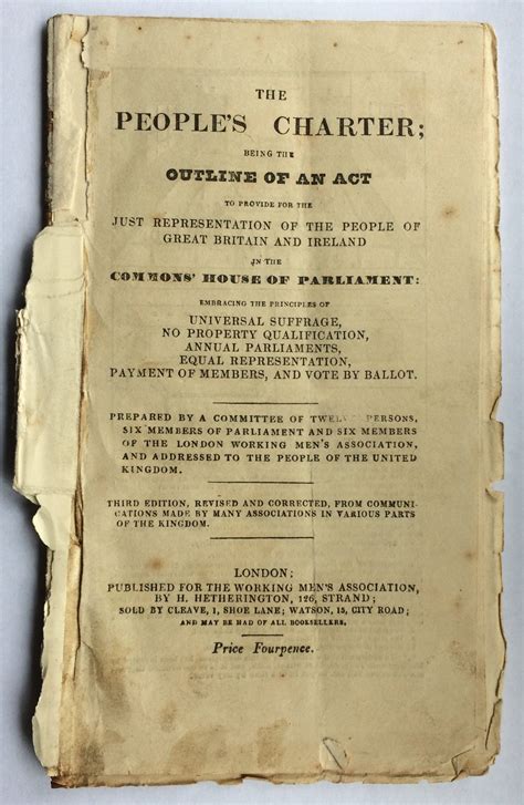 The People’s Charter: a radical pamphlet - chartist ancestors