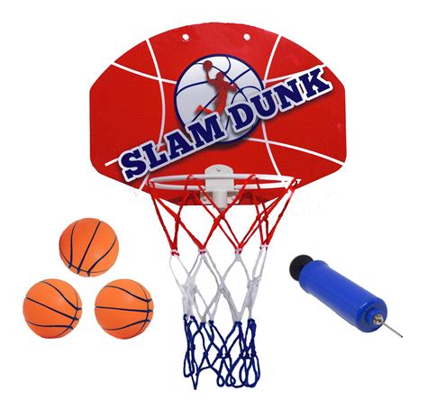 Slam Dunk Indoor Mini Basketball Hoop Set - Over The Door Plastic Toy ...