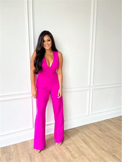 Hot pink jumpsuit | Rent the runway | Hot pink jumpsuits, Pink jumpsuits outfit, Pink jumpsuit