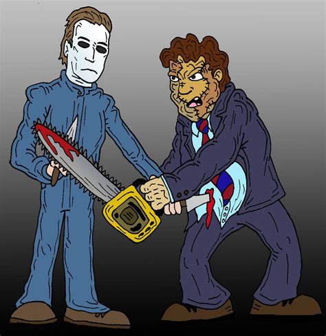 Michael Myers VS Leatherface by Lordwormm on DeviantArt