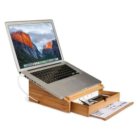 Bamboo Laptop Stand and Organizer with Dry Erase Board | Laptop stand ...