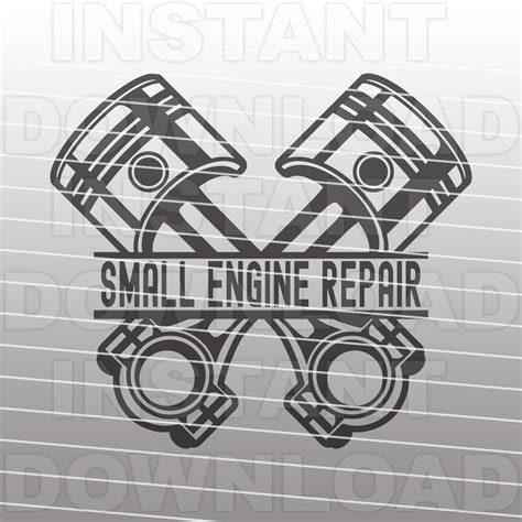 Small Engine Repair Logo With Crossed Pistons SVG File,mechanic ...