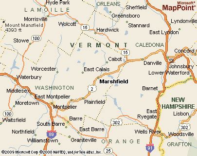 Marshfield, Vermont Area Map & More