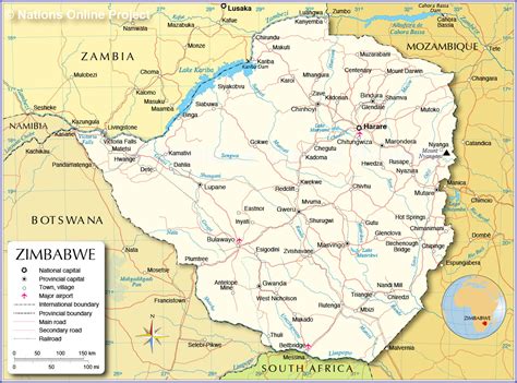 Administrative Map of Zimbabwe - Nations Online Project