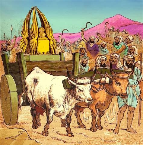 Gods Ark vervoerd met een kar. HD. | Bible illustrations, The bible ...