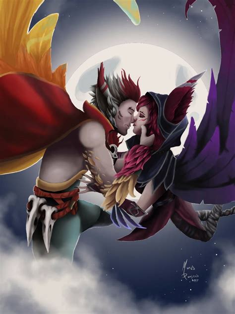 Xayah & Rakan by PachMu HD Wallpaper Background Fan Art Artwork League of Legends lol League Of ...