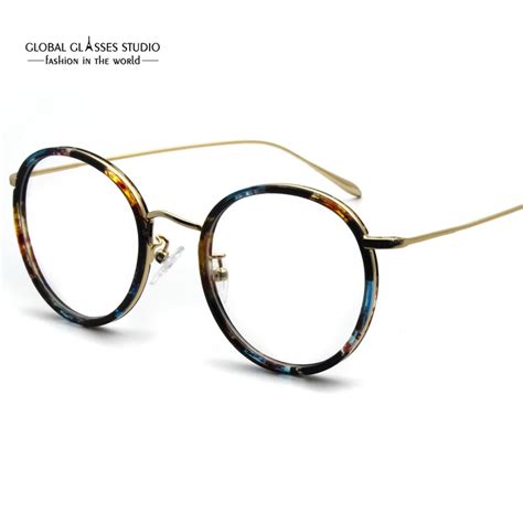 Retro Shape Latest Brand Design Colorful Round Shape Lens Optical Frame Classic Metal Eyeglasses ...