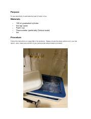 Estimating Heat of Fusion of Ice Using Calorimetry: Lab Report | Course ...