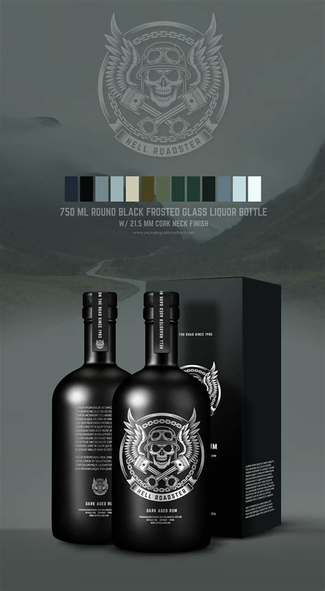 Black frosted rum bottle mockup for designers. on Behance