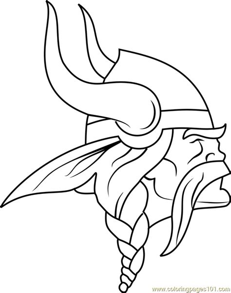 Minnesota Vikings Logo Coloring Page for Kids - Free NFL Printable Coloring Pages Online for ...
