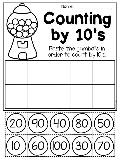 Count By 10s Worksheet For Kindergarten | Ws.househos.org