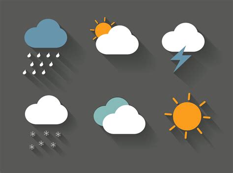 weather icons vector | Weather icons, Icon design, Flat design icons