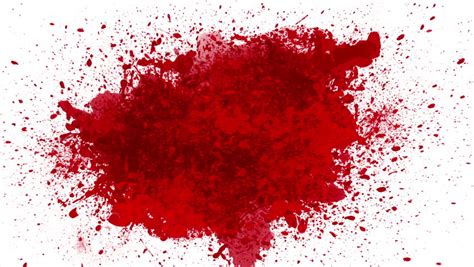 Abstract Red Blood Ink Watercolor Splatter Splash On White Background, Dangerous Horror Or ...