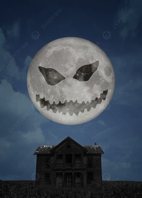 Halloween Moon Landscape Jack O Lantern Face Photo Background And Picture For Free Download ...