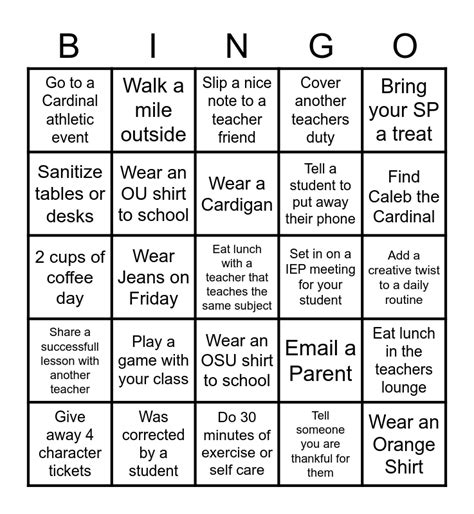 Thanksgiving Teacher Bingo! Bingo Card