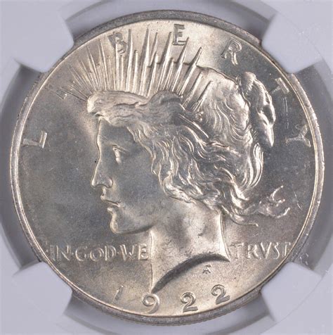 ALMOST PERFECT - MS-65 1922 Peace Silver Dollar - NGC Graded - RARE | Property Room