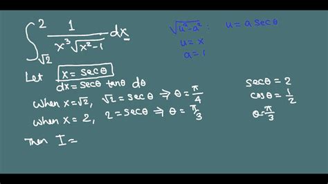 Trigonometric Substitution: Definite integral example - YouTube